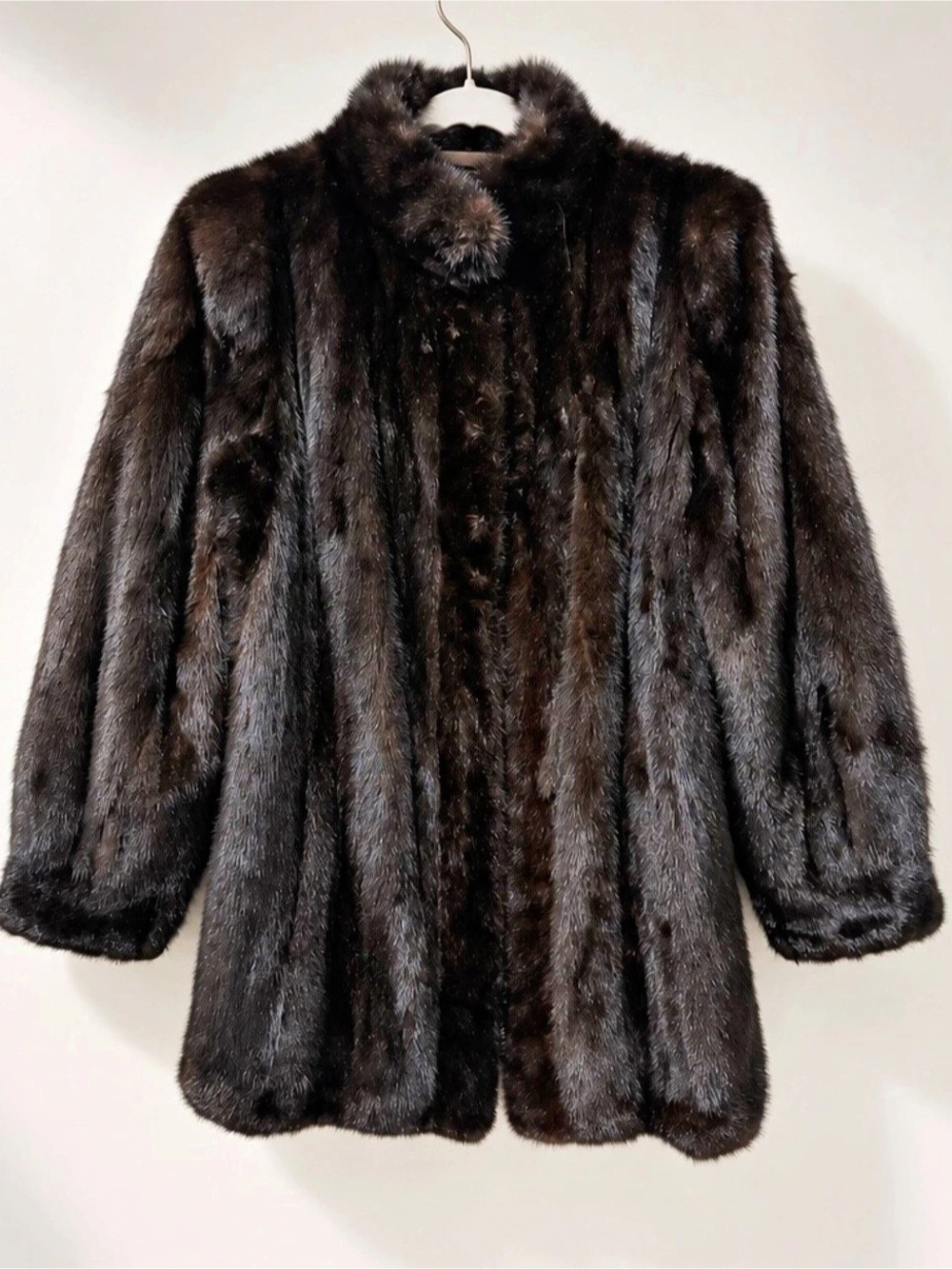 A Vintage Genuine Black Mink Fur Coat